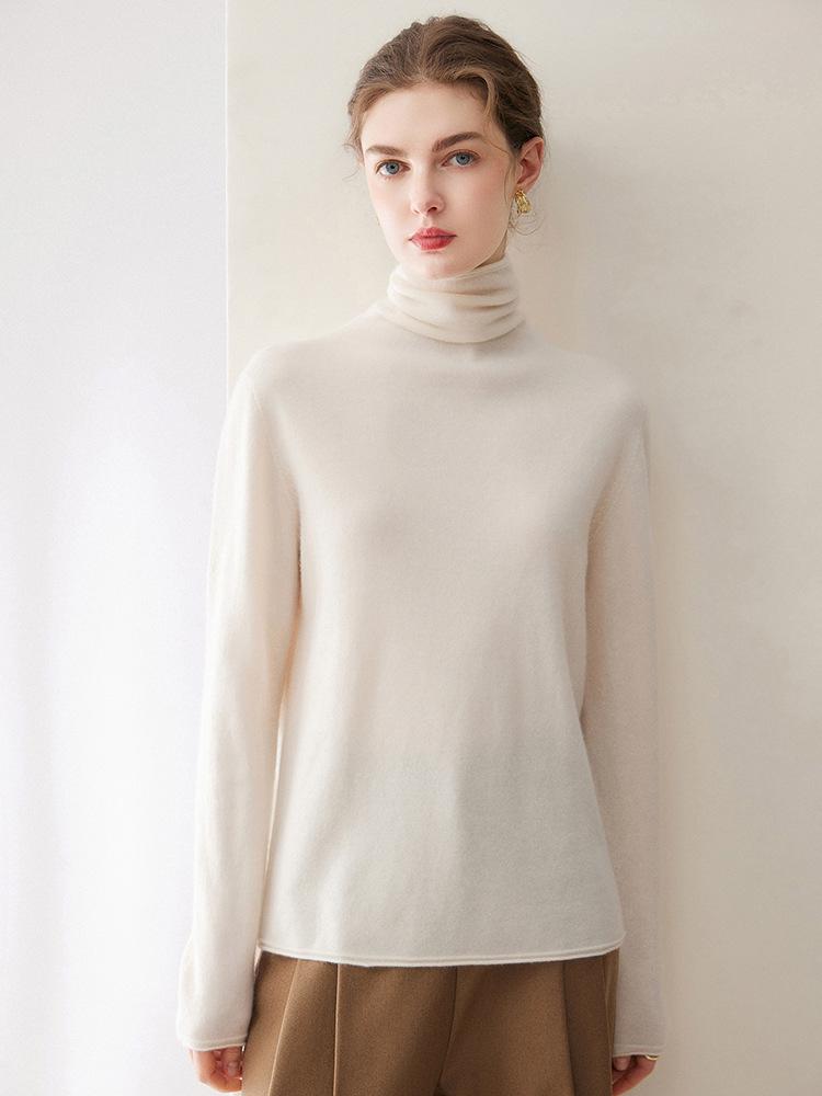 Autumn/Winter 100% Pure Cashmere Women's Soft Knit High Neck Sweater - Not Scratchy