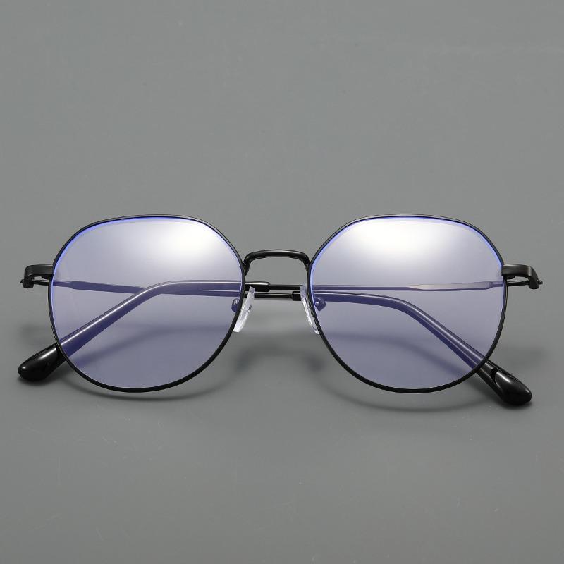 High-Quality Gold-Rimmed Myopia Glasses Stylish Round-Frame Unisex Ultra-Lightweight Blue Light Blocking Nearsighted Glasses