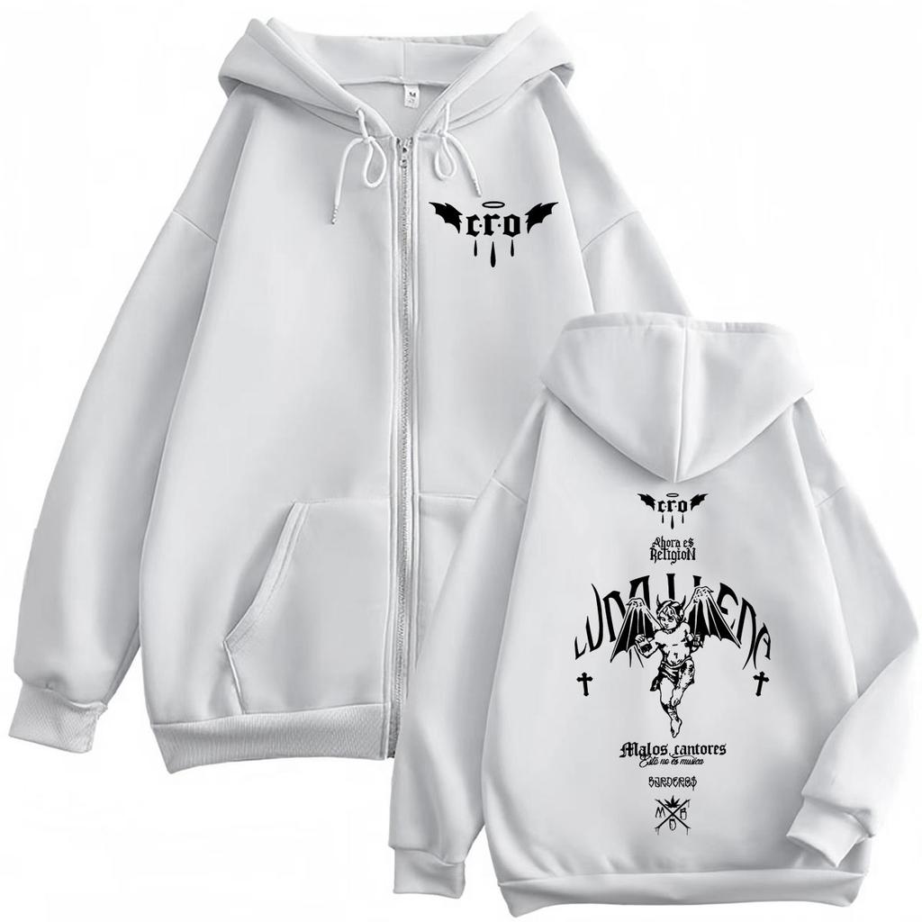 Rapper C.R.O Album Merch Mikina na zip Pánské Dámské Oblečení Móda Hip Hop Mikiny s kapucí Vysoce kvalitní Fleece Dlouhý rukáv Mikiny
