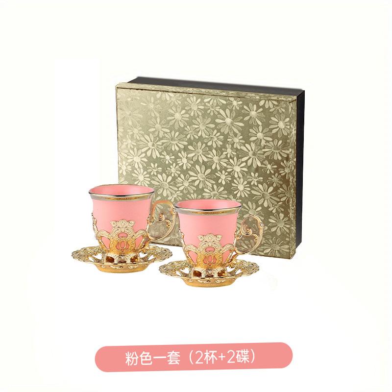 

2 шт. 80 мл турецкие арабские кофейные чашки и блюдца чашки для эспрессо керамические чайные сервизы с подарочной коробкой кофейная кружка в ближневосточном стиле 80ml розовый