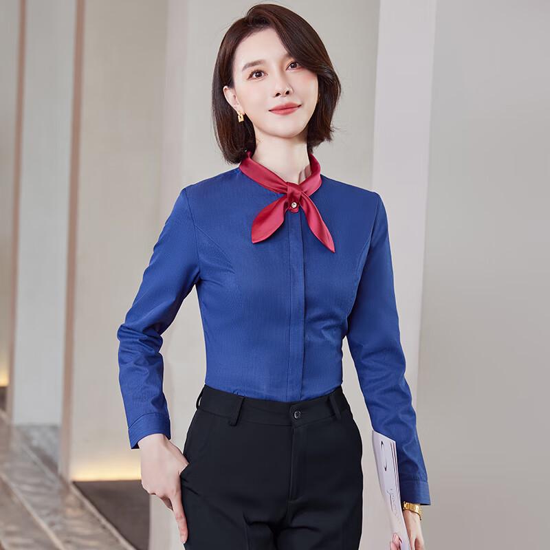 Trojman Women s Long-Sleeve Professional Work Shirt One Size