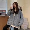 Women's Denim Hooded Jacket - Trendy Loose Fit for Autumn & Winter, Korean Style