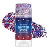 16G Hair Face Body Glitter Stick for Independence Day, Fourth of July Patriotic Red White Blue Glitter Stick, Makeup Accessory