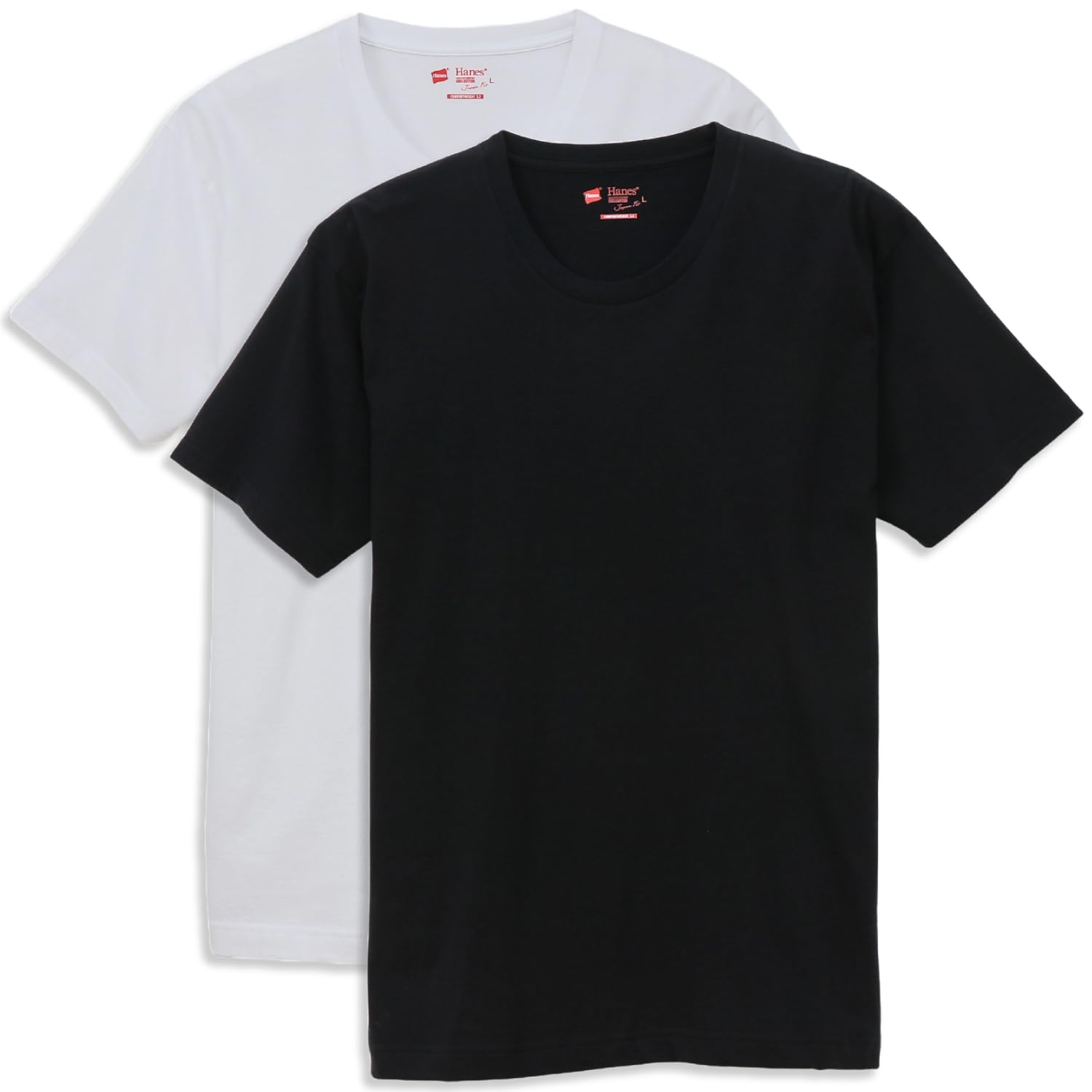 

short round round 2P Japan crew neck underwear H5320 Assorted L [Haines] T-shirt, sleeve, neck, 2-piece set, 100% cotton, body, tagless, Fit, T-shirt,