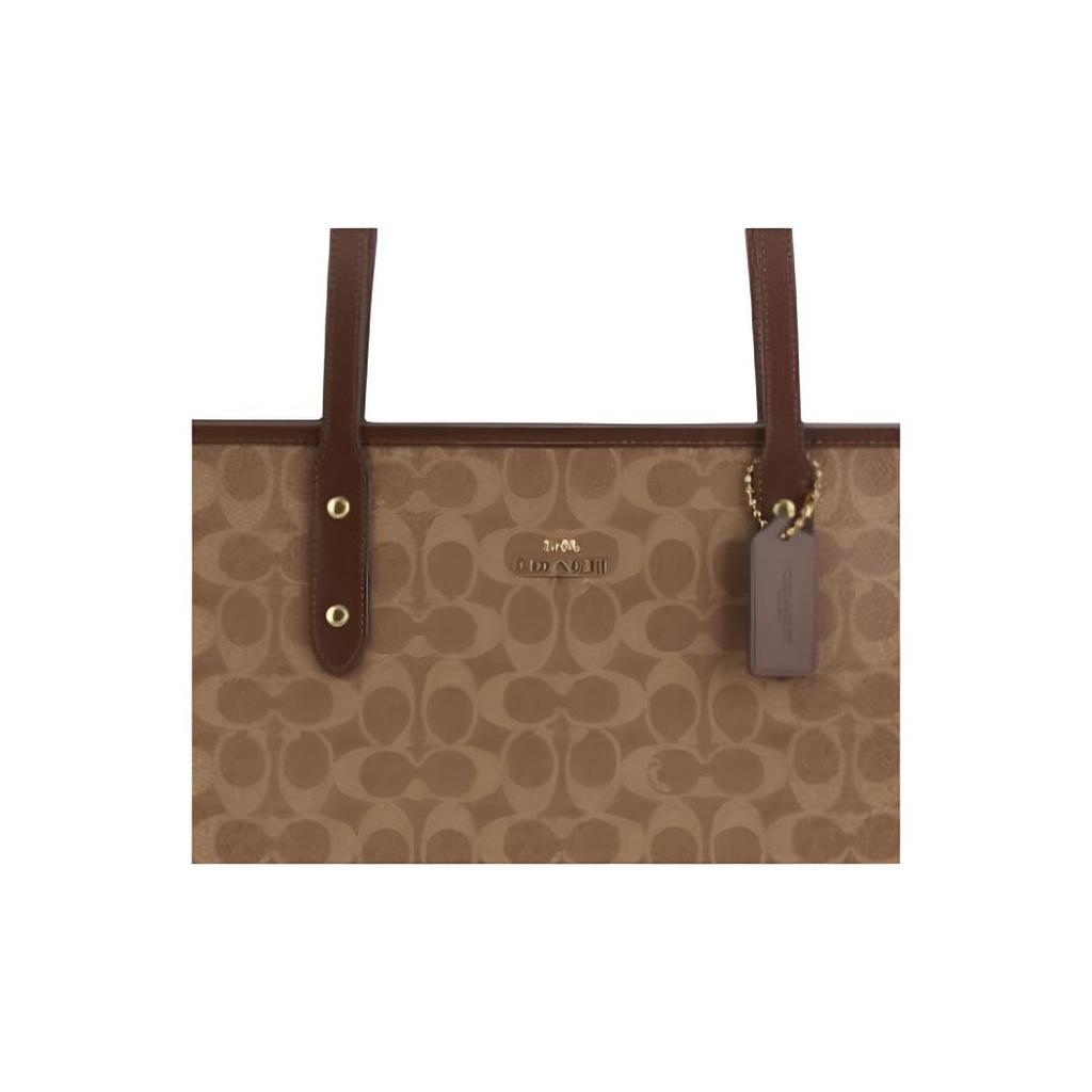 Coach City 30 Logo Print Tote Bag Women tote bags Brown Yellow CCQ28-IMXHE