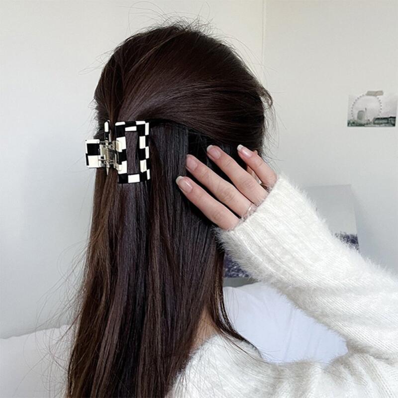 Manbna Hair Checkerboard Check Pattern Women's Updo