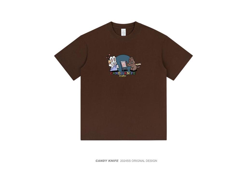 Statue of Liberty Rabbit Self-Portrait Cotton T-Shirt - Unisex Short-Sleeve Summer Top