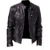 2025 Autumn Winter Fashionable PU Men's Casual Jacket Wholesale European Style Motorcycle Leather Coat