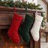 Large Knitted Wool Christmas Stocking Ornament - Candy Gift Bag & Fireplace Decoration