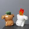 Creative Upside Down Bear Pottery Planter Indoor/Outdoor Planter Suitable For Plant And Desktop Organization