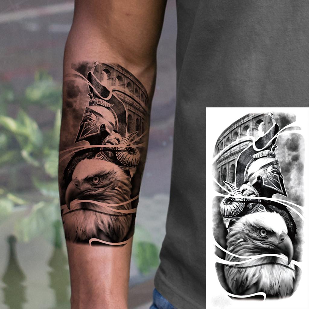 1 Sheet Wolf Lion Astronaut Temporary Tattoos For Men Women Adults Fake Tattoo Sticker Planet Galaxy Universe Outer Space