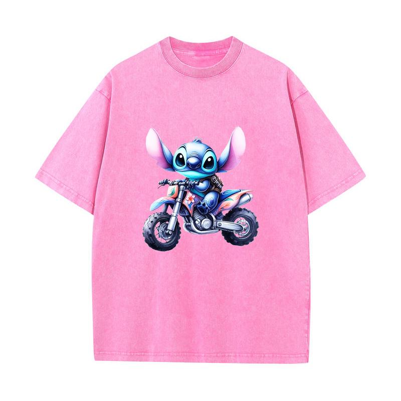 SX-06 MINISO 2026 Summer Vintage Wash Printed Pure Cotton Shoulder Style Men's and Women's Round Neck Short Sleeved Couple T-shirt
