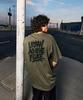 Peullukeu Urban Achievement Graphic Short Sleeve T-Shirt Khaki Fst341 (A Type)