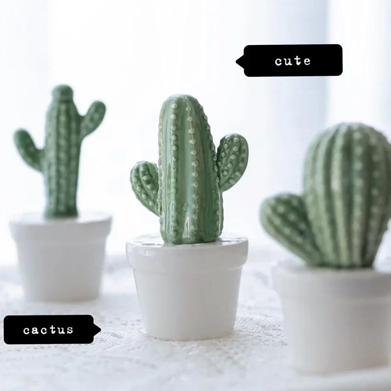 Nordic Ceramic Cactus Home Ornaments, Decor, Modern Decoration, Room Outdoor Garden, Fashion