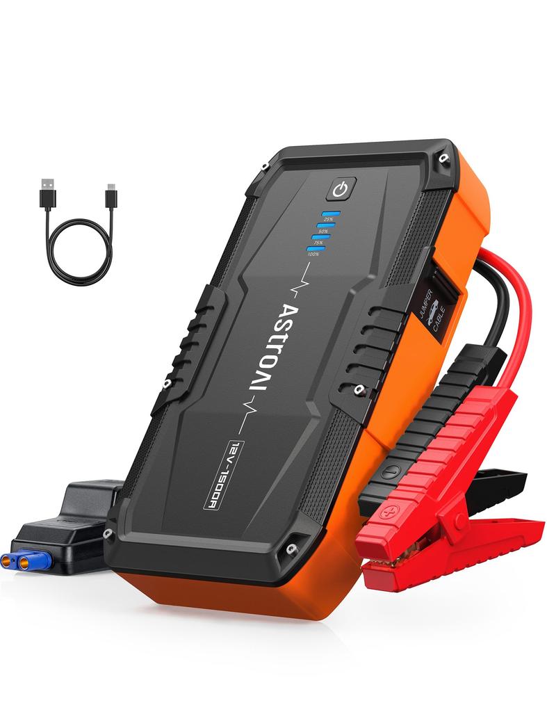 AstroAI S8 Jump 1500A Špičkový startér motoru do auta až pro benzínové a naftové motory, nouzový, bezpečnostní, mobilní, PSE v ceně, startér, 10 000 mAh, proud,