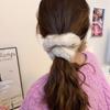 Velká velikost Sladká Měkká Nadýchaná Plyšová Jednobarevná Elastická Čelenka Scrunchies Ženy Dívka Podzim Zima Gumička do Vlasů Vlasové Doplňky