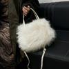 Luxurious Korean Style Fox Fur Crossbody Bag - Large Capacity, Fashionable & Versatile for Autumn/Winter