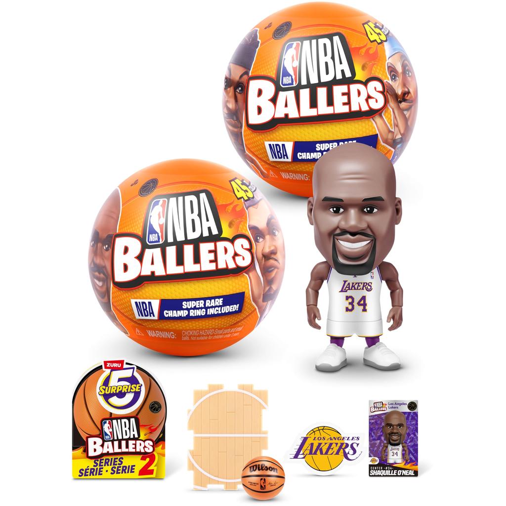 ZURU Surprise NBA Baller Series 25-Piece Set. NBA Licensed Collectible. Surprise Unboxing Basketball Collectible Sports Toy. Ages 3+ (2 Capsules).
