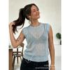 Women S Round Neck Sleeveless Pullover Knit Top Summer Casual Solid Color