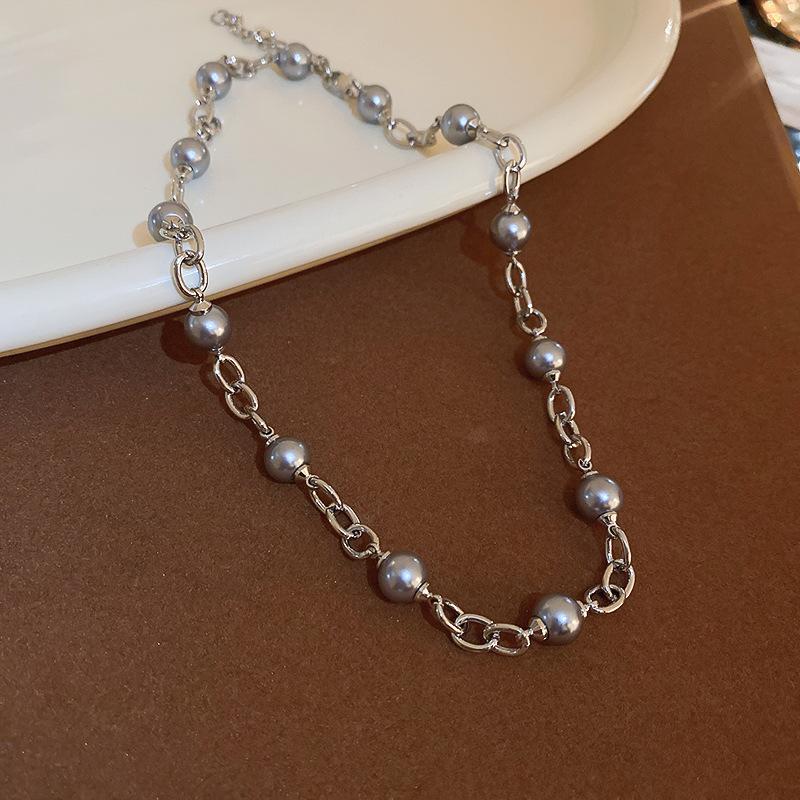 French pearl necklace simple commuter versatile collarbone chain design sense creative necklace women
