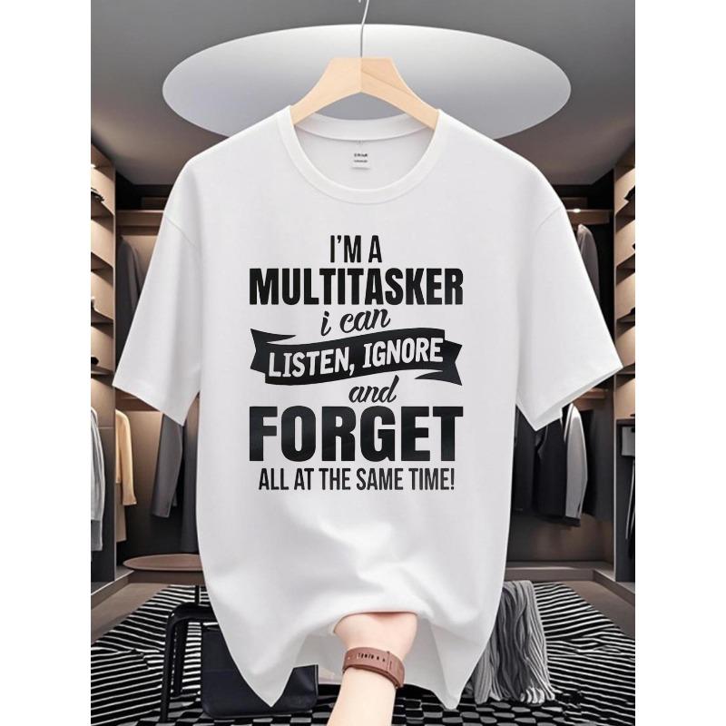 

Mens Crew Neck Short Sleeve Tee Digital Print Cool Niche Slogan Pattern High Value Friendly Quick Dry Sporty Casual Versatile T - Shirt S белый