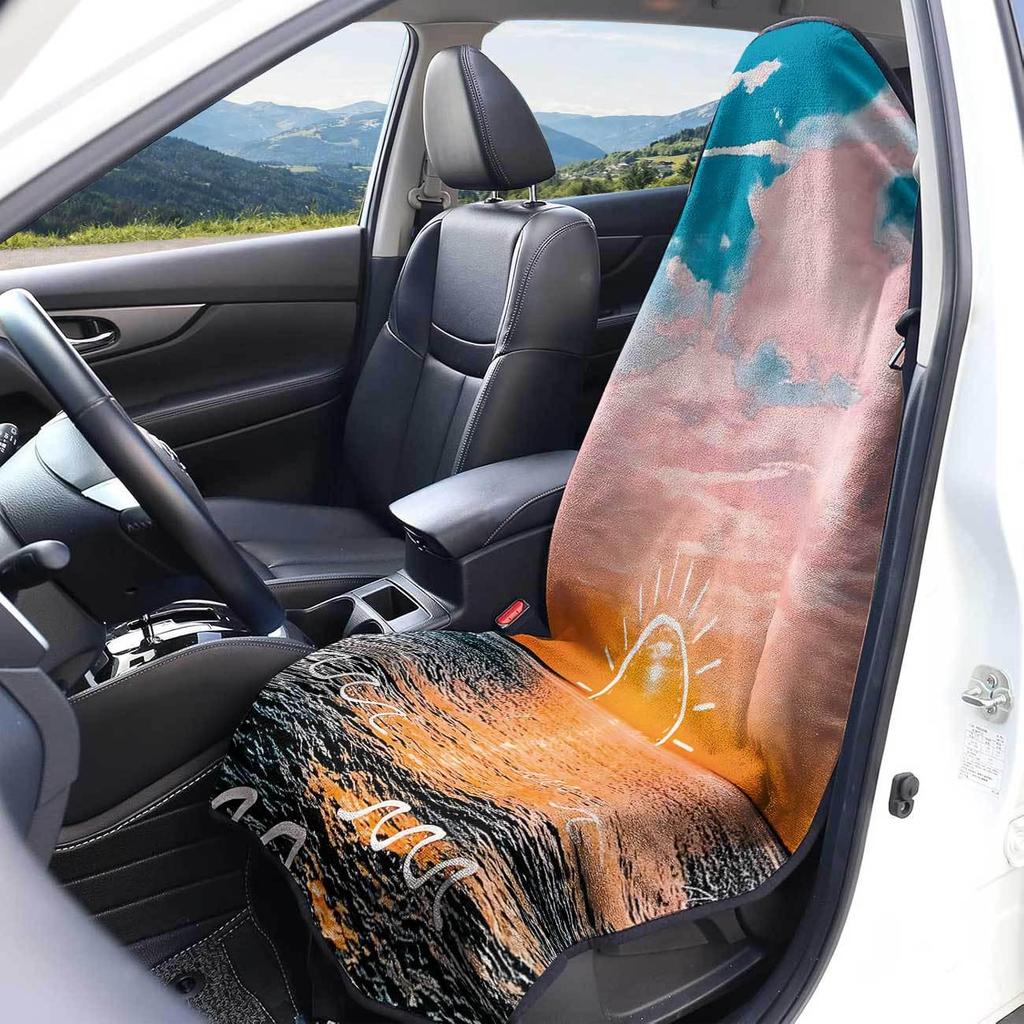 Universal Car Seat Towel Cover: Front Seat Protector for Gym, Workout, All Seasons
