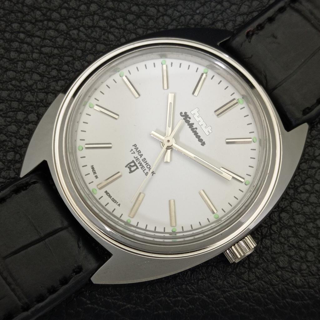 VINTAGE HMT KOHINOOR HAND-WINDING INDIAN MENS WHITE COLOR DIAL WATCH A440915-4 HT-a440915
