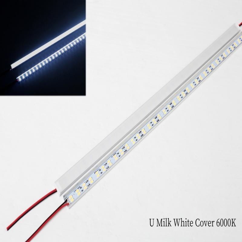 1Pcs Super Bright 72LEDs LED bar DC12V 50cm kitchen storage shelf LED profile aluminum channel rigid strip for indoor lighting