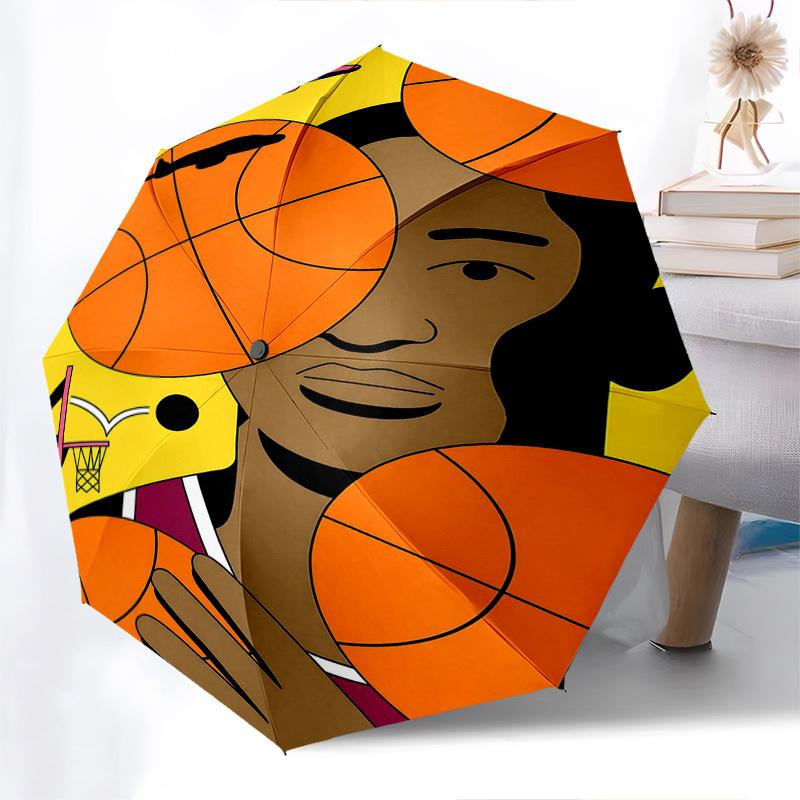 

1pc Basketball Theme Automatic Folding Umbrella, Portable 3-Fold Design with Iron Frame, Perfect for Fans, Travelers, Daily Use, and Gifts!X079