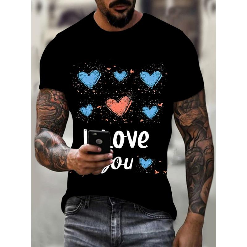 3D Letter Skull Printed Short Sleeved T-shirt for Casual Sports Summer Outdoor Men's T-shirts