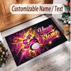 Music Drums Theme Soft Crystal Velvet Rug Custom Name & Text Print Non Slip Floor Rug for Bedroom Living Room