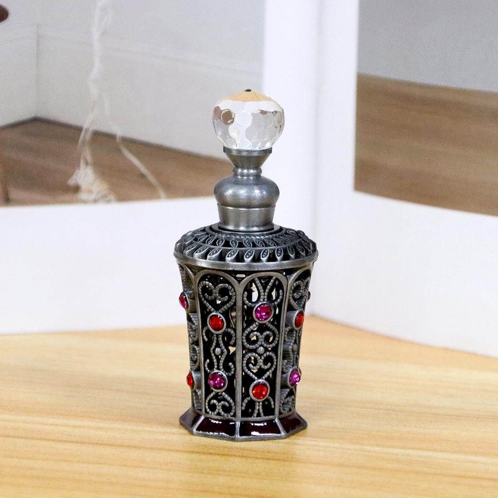 10ml Glass Roll-on Perfume Bottle, Dubai Style Enamel Embroidery with Rhinestone, Essential Oil Container