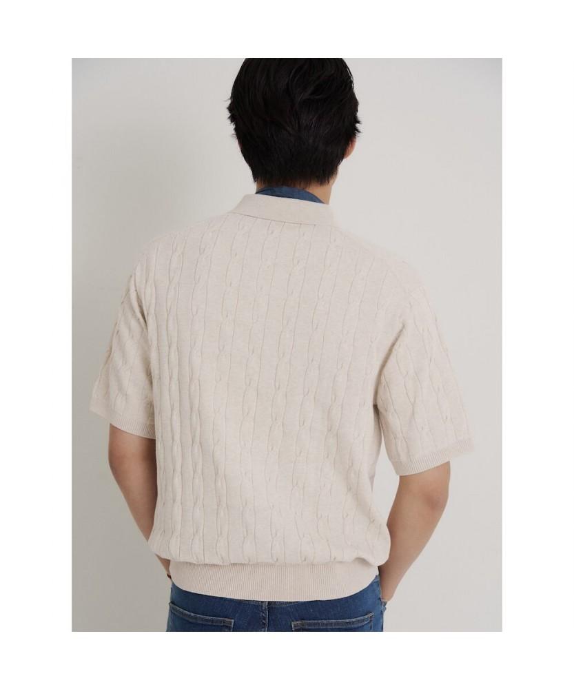 Binpolmen Cable Collar Neck Knit Ivory