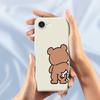 For iPhone 16e Case Pinch Bear Butt Pattern Printing Straight Edge TPU Phone Back Cover
