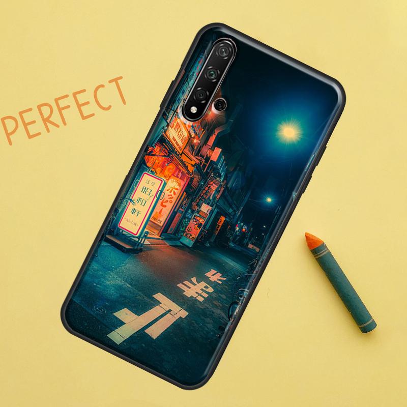 Japanese Night City Aesthetic For Huawei Nova 10 9 SE 11 Pro 12i 11i 8i Y60 Y70 Y90 Y61 Y91 Y72 Y73 P20 P40 P30 Lite Case