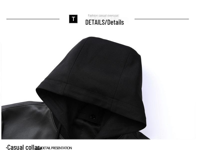 Men's Versatile Hooded Leather Jacket - Plus Velvet, Thickened Sheepskin, Warm Casual Dad Style Outerwear for All Ages