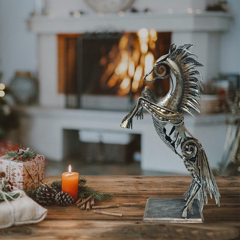 

Free-spirited Art Sculptures - Handcrafted Horse-shaped Home Decorative Items 32x26x8 серебряный