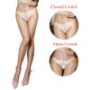 Oil Shiny Smooth Pantyhose High Waist Design 1D Sheer Glossy Tights Ultra-Thin Open Crotch Sexy Lingerie Thigh High Stockings