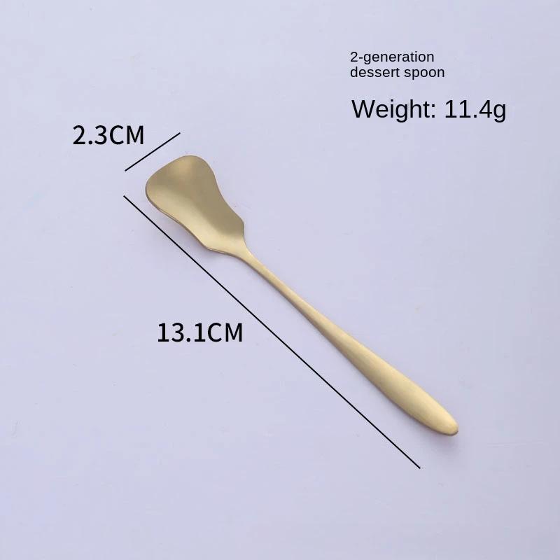 Golden cake spatula Stainless steel cake knife, fork and spoon set mooncake dessert spoon Western pastry baking tools