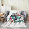 Feelyou Camper Plush Throw Blanket AllSeason Bed Blanket Rustic Wooden Brown White Flannel Fleece Gift for Women Mom Wife Queen