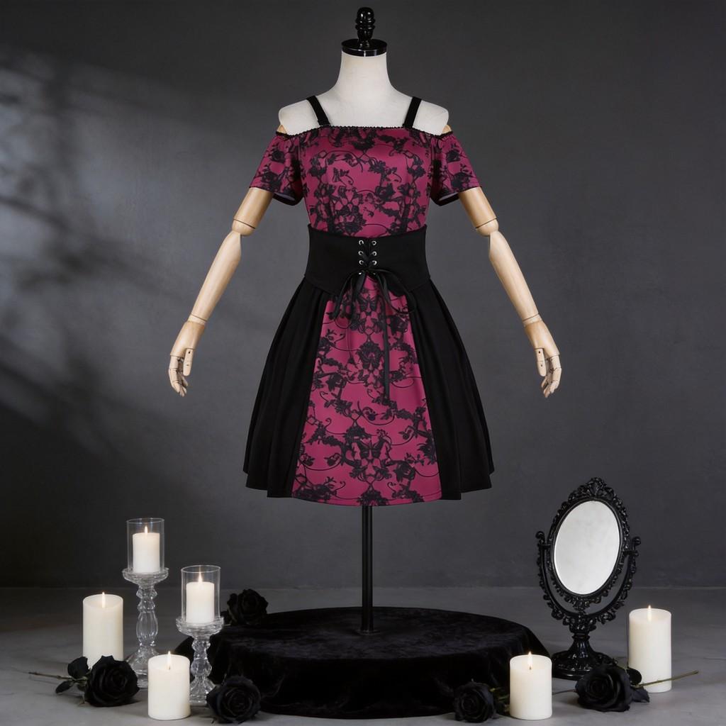 Gotischer Vampir-Kurzrock Halloween Cosplay Kostüm Für Damen