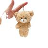 Plush Teddy Bear Keychain With Silver And Gold Key Rings For Bag Charm Collectors
