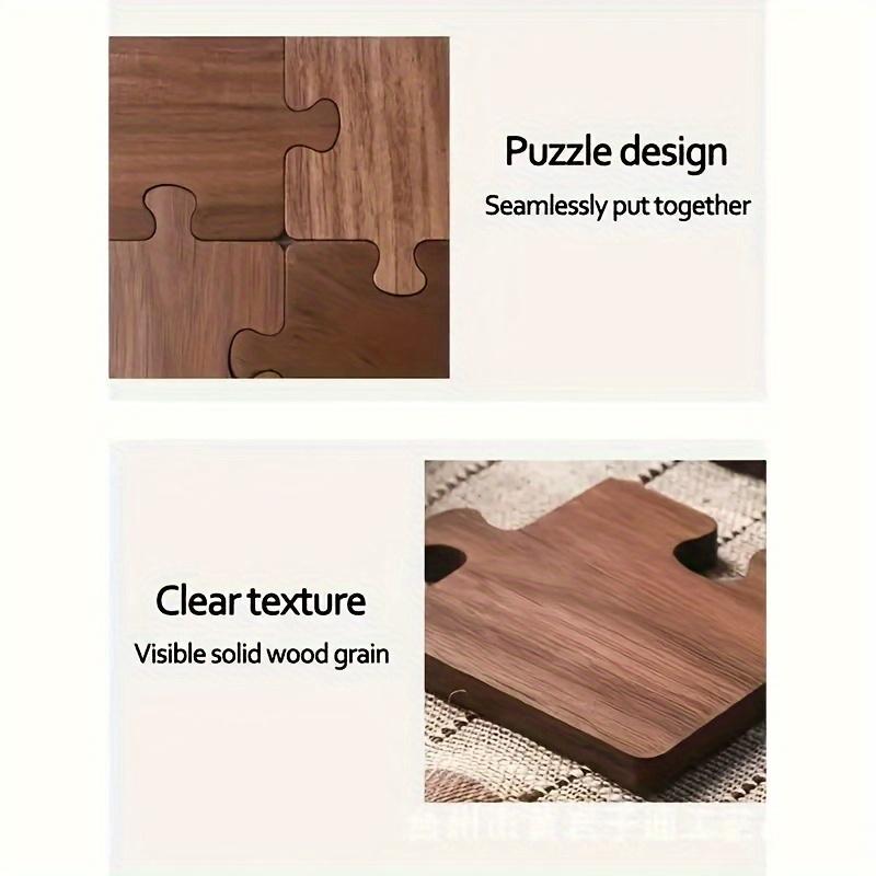 1PC Insulated wooden cup holder/tea mat. Vintage wooden puzzle coaster, suitable for office desks, bars, and home décor.