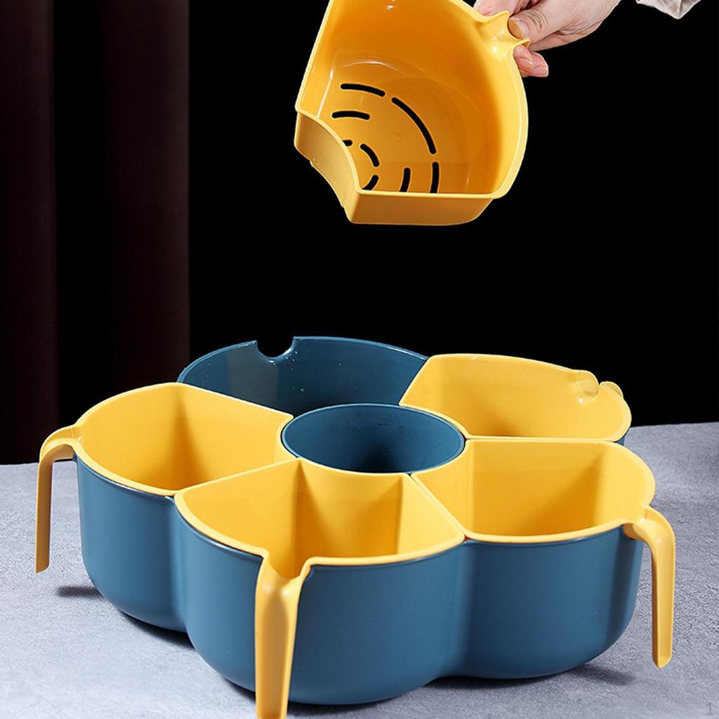 Otočný talíř na jídlo o 360° s přihrádkami pro venkovní akce