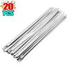 100/20PCS Stainless Steel Cable Ties Exhaust Wrap Coated Self-Locking Metal Zip-Exhaust Locking Cables Tie Organizer Hardware