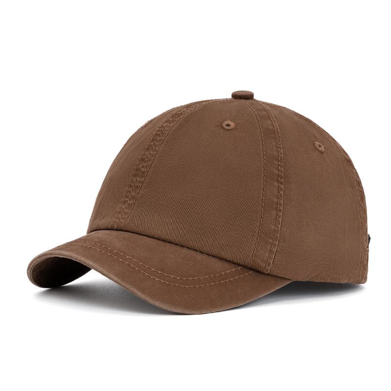 Summer Short Brim Baseball Cap Retro Solid Color Cotton Cap Men Sun Hat