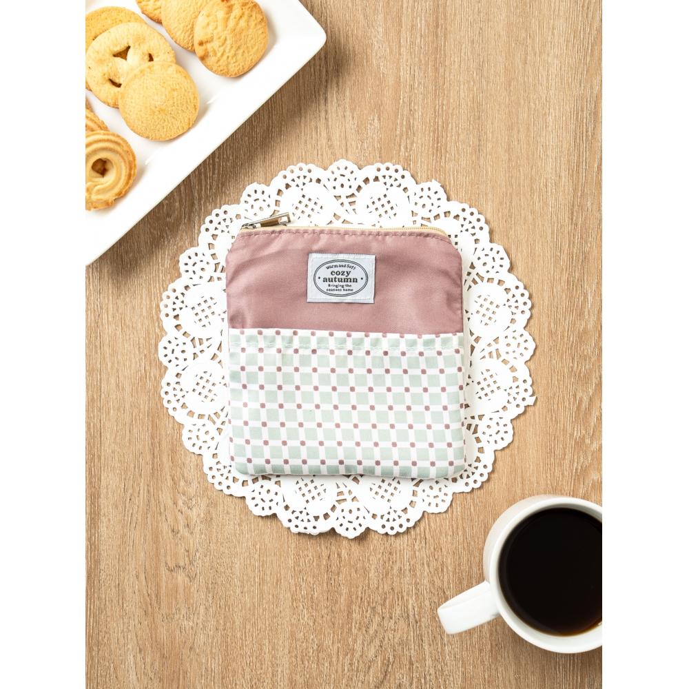 Daiso Cosy Term Front Pocket Pouch Mint