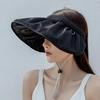 Large Brim Sun Hat Black Shell No Top Women's Style Summer Anti-Uv Hairband Sun Cap Breathable Mesh Cap for Outdoor Activities