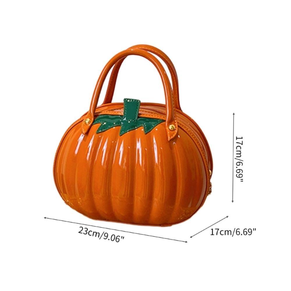 Ziplock Dýňová Taška přes Rameno PU Kůže Crossbody Tote Taška Nastavitelná Taška na Cukroví a Pochoutky Dárek
