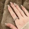 Copper Inlaid Adjustable Zircon Open Ring - Versatile, Fashionable Index Finger Jewelry